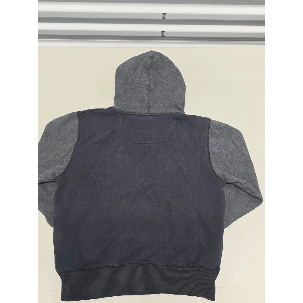 Converse All Star Boys Full Zip Hoodie Navy Gray Chuck Taylor Logo Size S 8-10